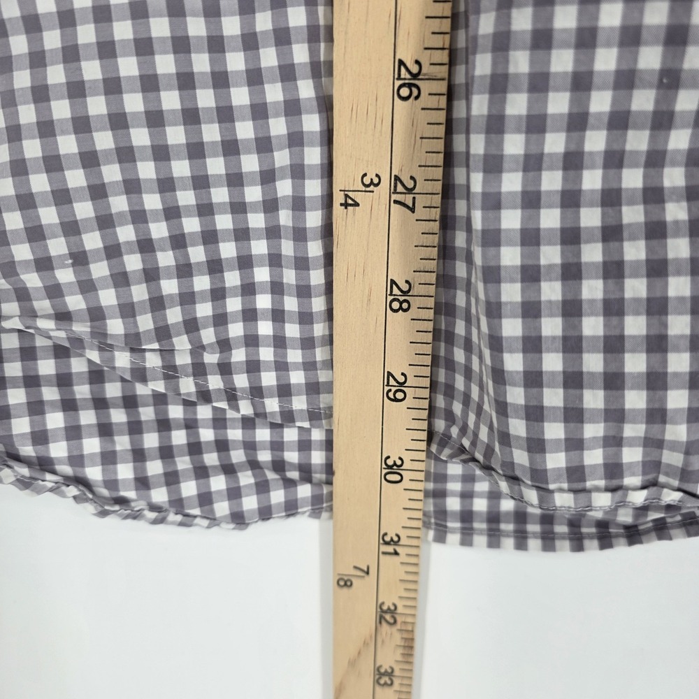 Untuckit Mens Button Up Shirt XXL Long Sleeve Gray Gingham Check Preppy Premium - Picture 6 of 7